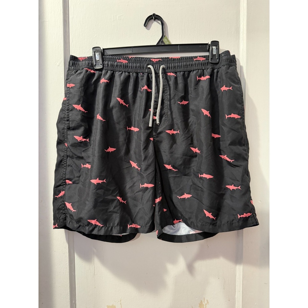 Maamgic Black and Pink Shark Swim Shorts‎ in 2X